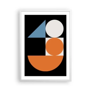 Affisch i vit ram - Geometriska figurer - 50x70 cm