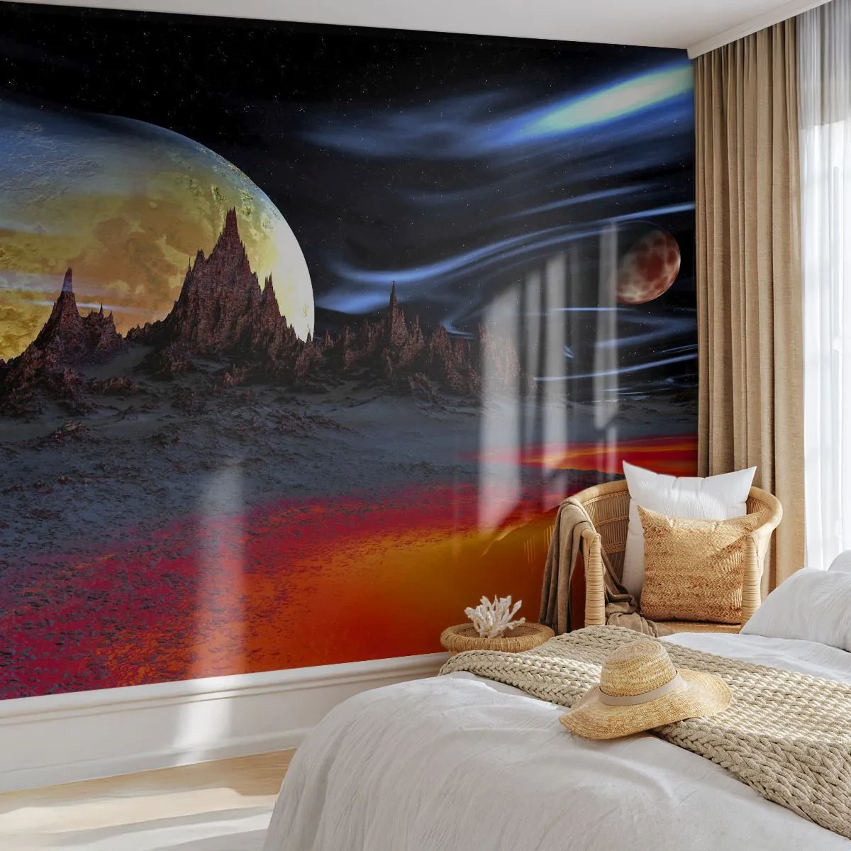 Fototapet Premium Canvas - Okänd värld - Abstraktion, Kosmos, 3D - 250x175 cm