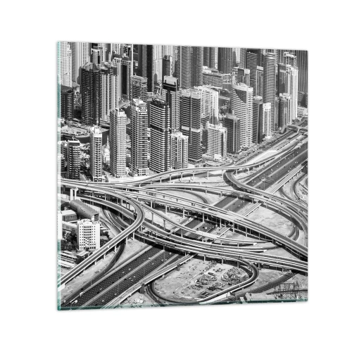 Glastavla - Bild på glas - Dubai - en omöjlig stad - 30x30 cm