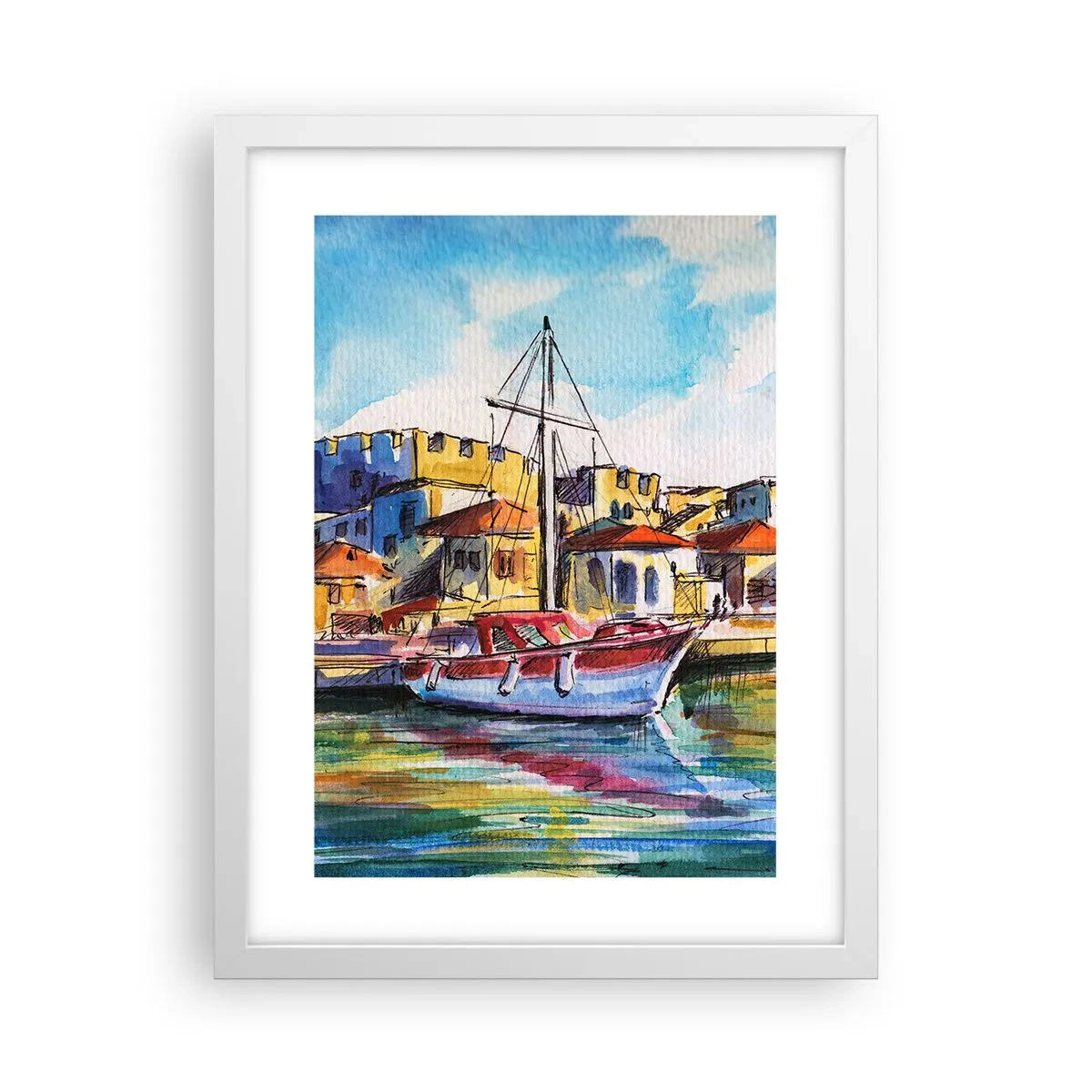 Affisch i vit ram - Regnbågseftermiddag - 30x40 cm