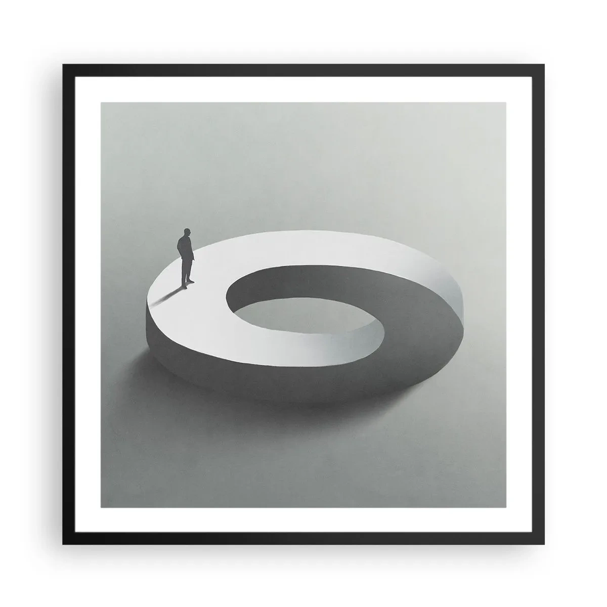 Affisch i svart ram - Och försök att vara klok - 60x60 cm