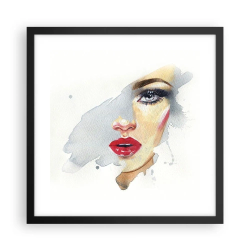Affisch i svart ram - Reflektion i vattendroppe - 40x40 cm