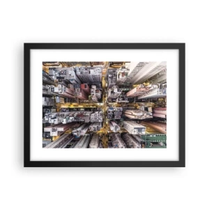 Affisch i svart ram - Hälsningar från Hongkong - 40x30 cm