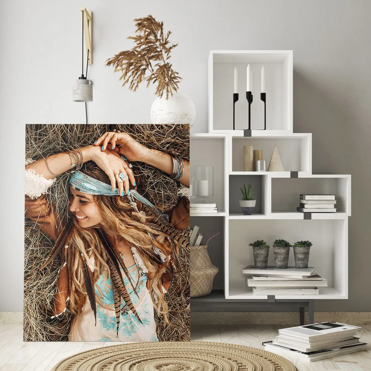 Glastavla - Bild på glas - På väg till kärlekens sommar - 50x70 cm