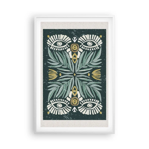 Affisch i vit ram - Som ett folkligt mönster - 61x91 cm