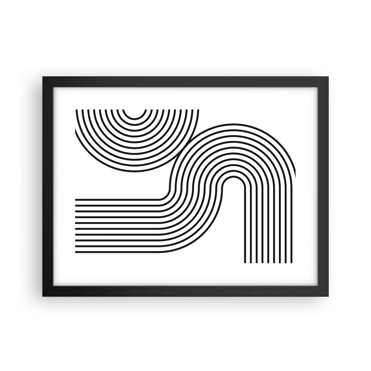 Affisch i svart ram - På en kurva - 40x30 cm