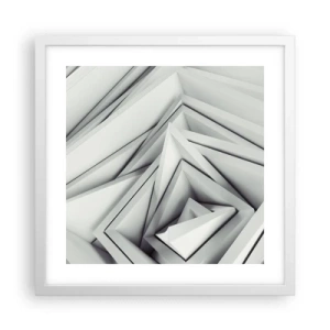 Affisch i vit ram - Blommande vassa kanter - 40x40 cm