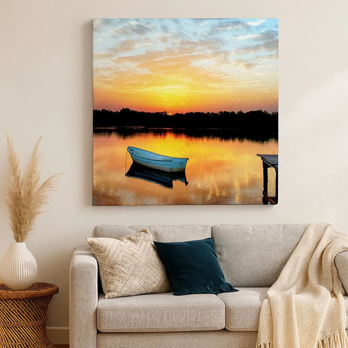 Canvastavla - Bild på duk - Titta, lyssna, fundera - 30x30 cm