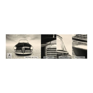 Provbit av självhäftande fototapet Deluxe Sticker - Hur kan man inte älska mig? - Bil, Årgång, Svartvitt - 100x30 cm