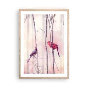 Affisch i ram av ljusek - Rosa skogens saga - 50x70 cm