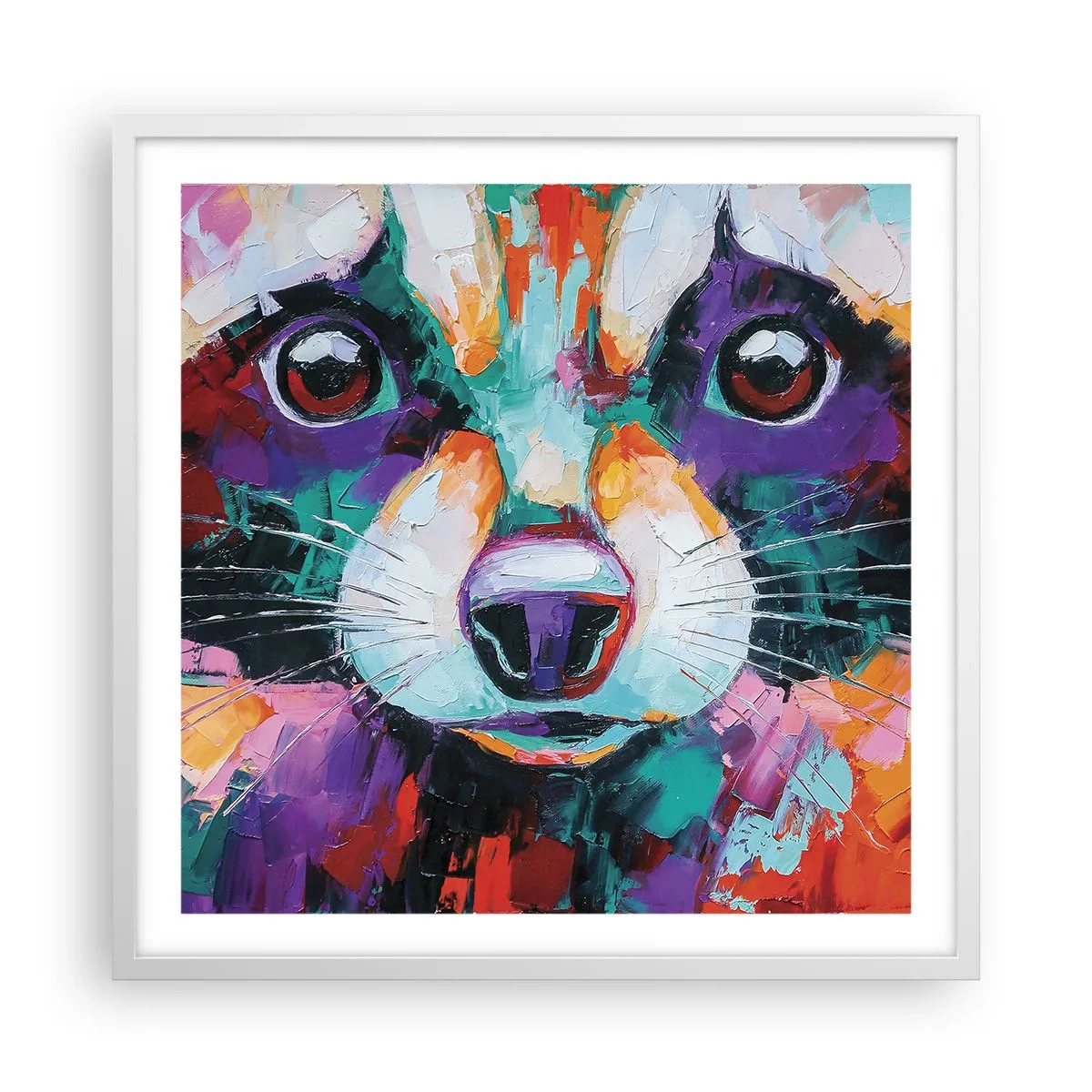 Affisch i vit ram - Enbart goda emotioner - 60x60 cm