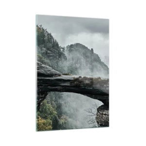 Glastavla - Bild på glas - Äventyret är på väg att börja - 50x70 cm