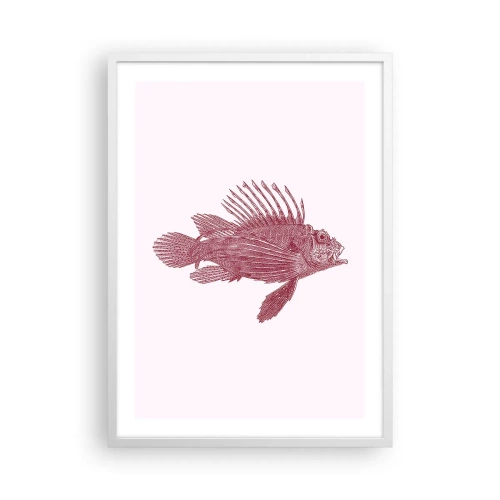 Affisch i vit ram - En invånare i exotiska vatten - 50x70 cm