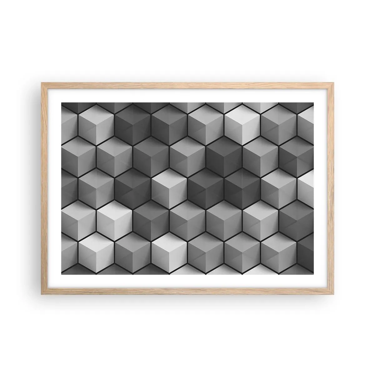 Affisch i ram av ljusek - Kubistiskt pussel - 70x50 cm