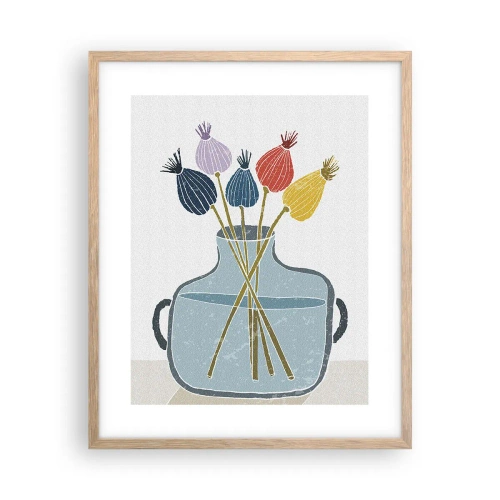 Affisch i ram av ljusek - Vallmovas - 40x50 cm