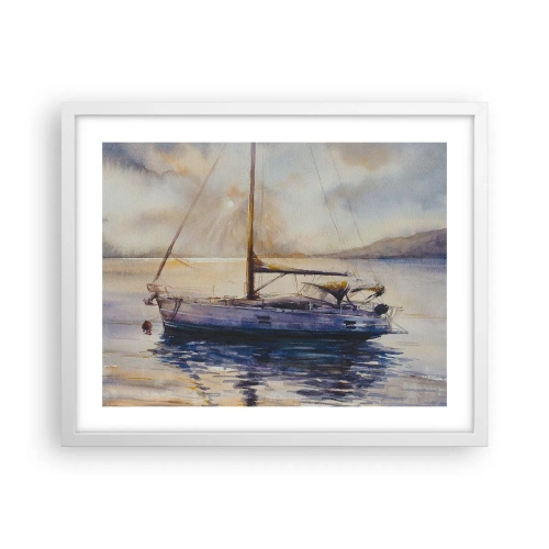 Affisch i vit ram - Kväll i viken - 50x40 cm