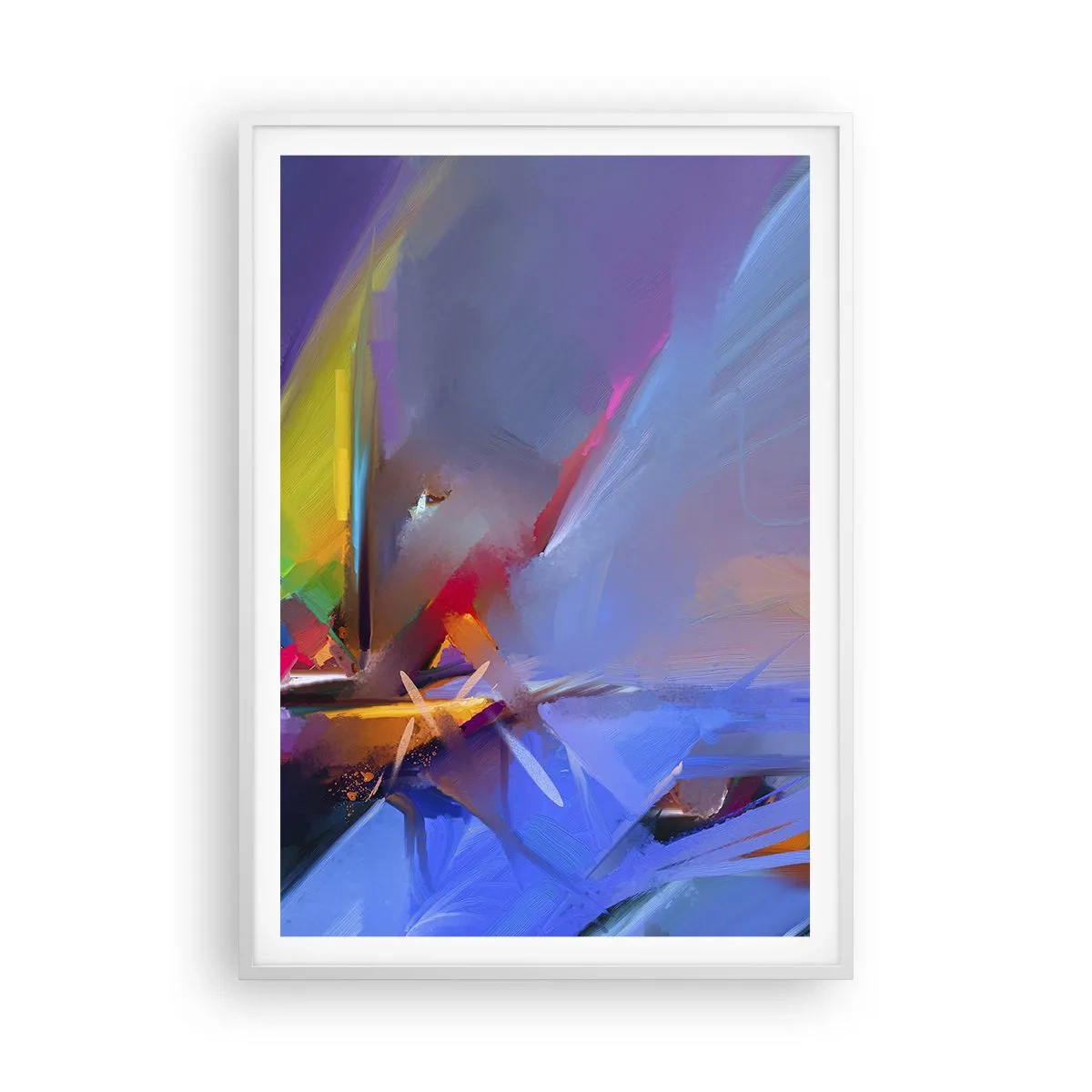 Affisch i vit ram - Snabb som en fågel - 70x100 cm