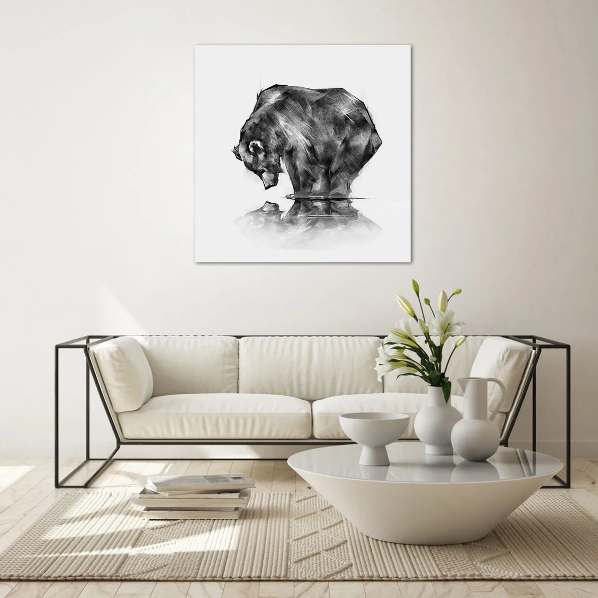 Glastavla - Bild på glas - Roligt att se någon närstående - 60x60 cm