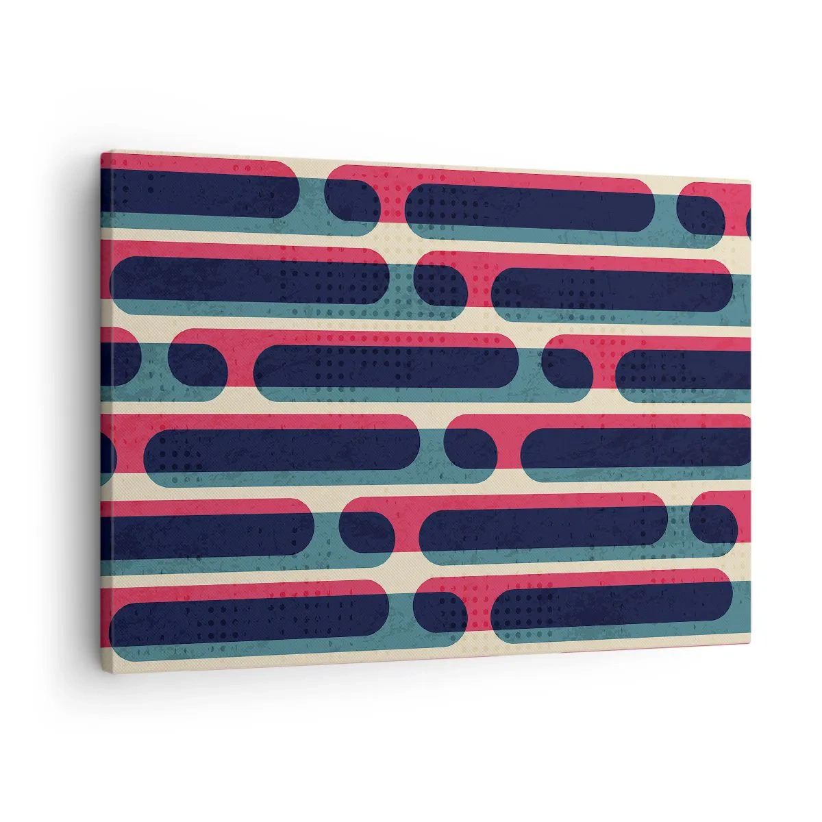Canvastavla - Bild på duk - Geometriskt retromönster med pastellfärger - 70x50cm - In och framåt - Modern väggdekoration för vardagsrum och sovrum ARTTOR