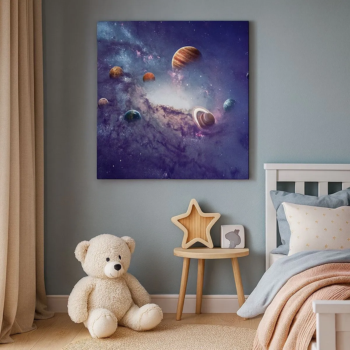 Canvastavla - Bild på duk - Sol- och danssystem - 30x30 cm