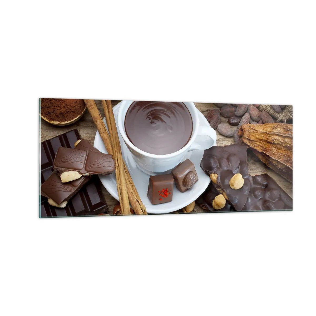 Glastavla - Bild på glas - Från sagolika chokladfabriken - 100x40 cm