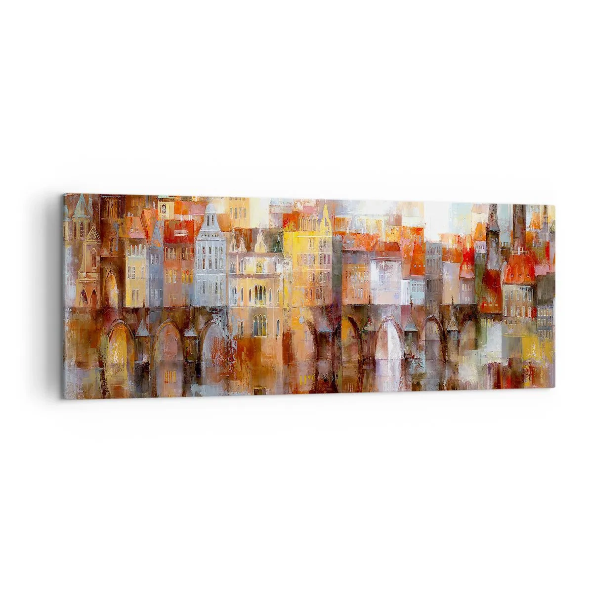 Canvastavla - Bild på duk - Vackert under bron - 140x50 cm