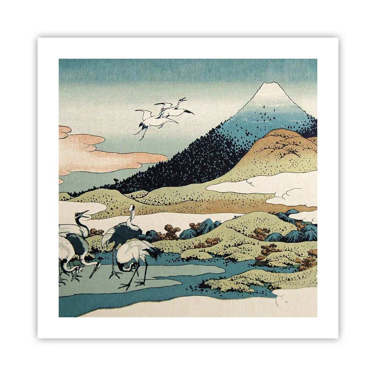 Affisch - I japansk anda - 50x50 cm