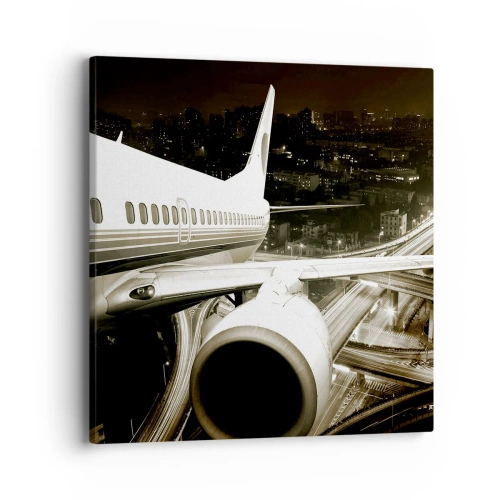 Canvastavla - Bild på duk - Lyfta upp i natten - 40x40 cm