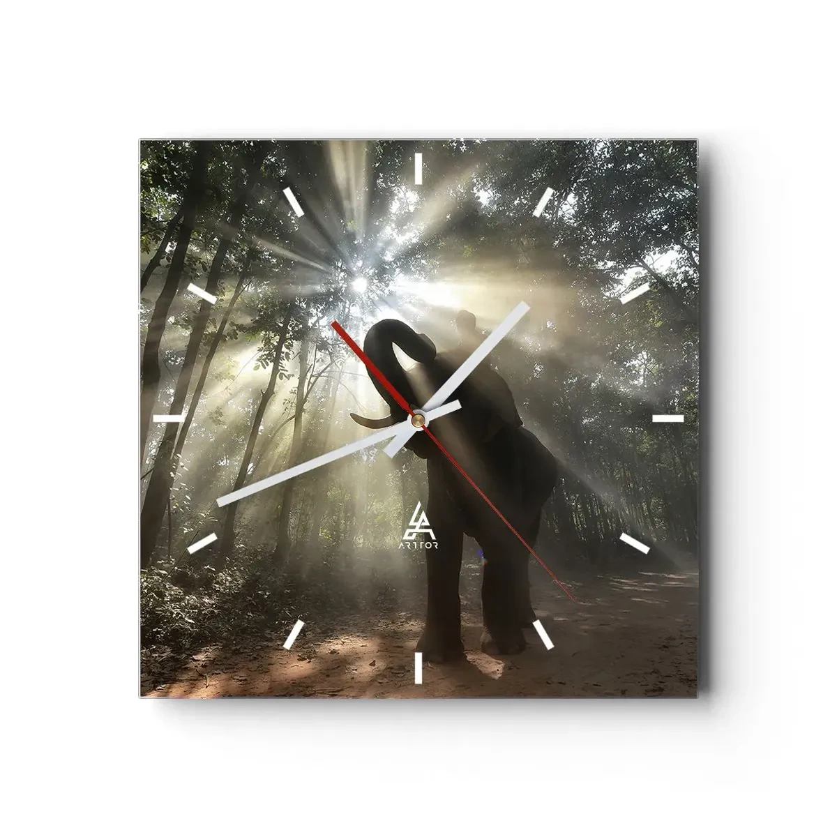 Väggklocka - Klocka på glas - Under en lycklig stjärna - 40x40 cm