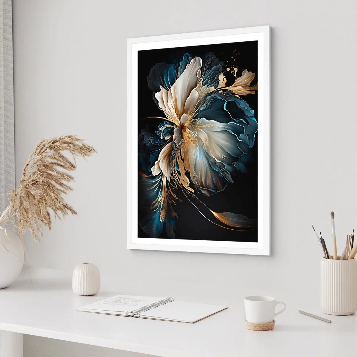 Affisch i vit ram - Sagolik ormbunksblomma - 50x70 cm