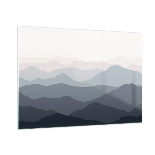 Glastavla - Bild på glas - Fjällens vågor - 100x70 cm