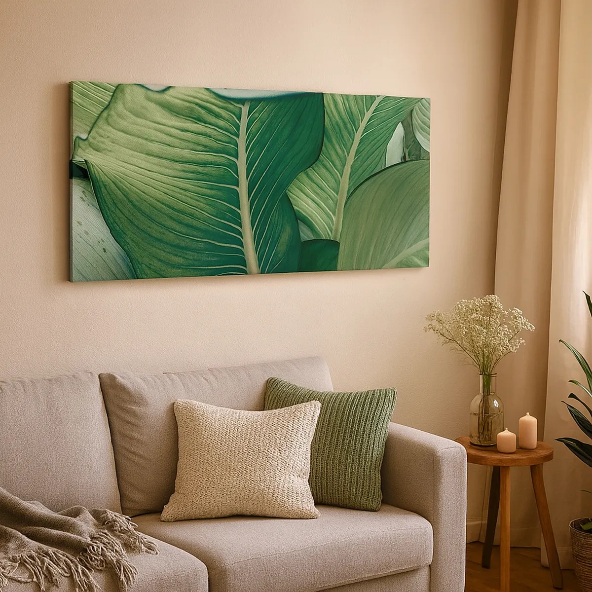 Canvastavla - Bild på duk - Livet intensivt grönt - 30x30 cm