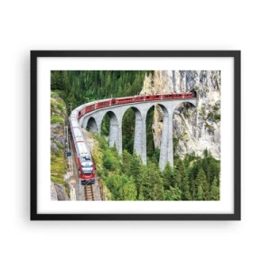 Affisch i svart ram - Dags för fjällutsikter - 50x40 cm