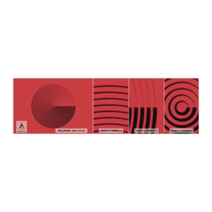 Provbit av självhäftande fototapet Deluxe Sticker - Cirkulär rörelse - Minimalism, Hjul, Rader - 100x30 cm