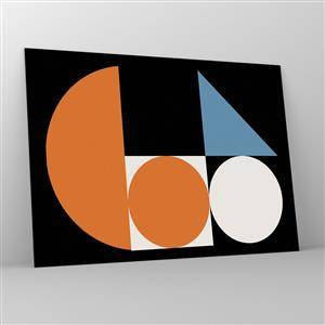 Glastavla - Bild på glas - Geometriska figurer i ett abstrakt arrangemang - 70x50cm - Geometriska figurer - Modern väggdekoration för vardagsrum och sovrum ARTTOR