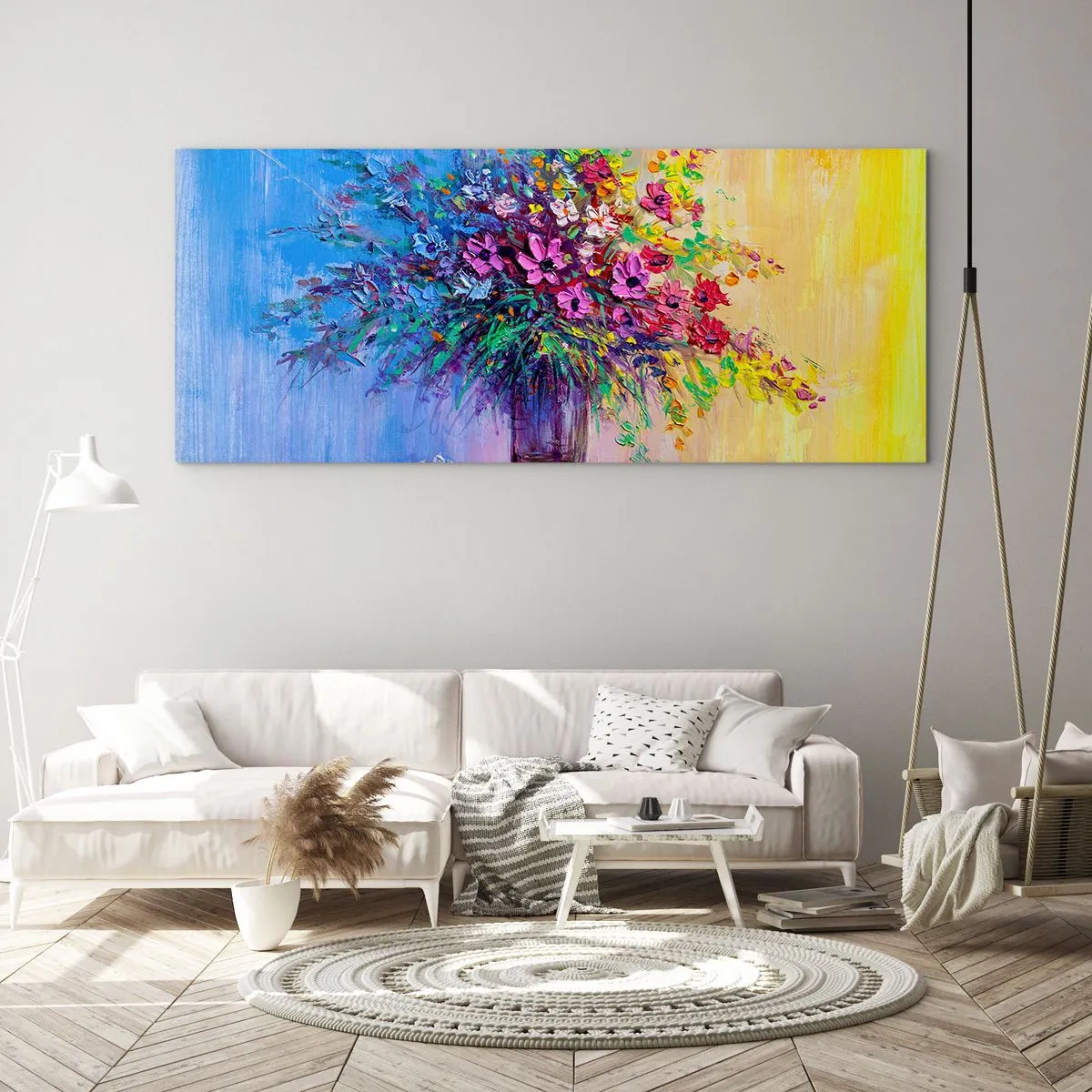 Glastavla - Bild på glas - Sommarängens gåva - 100x40 cm