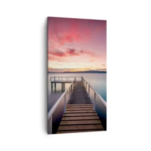 Canvastavla - Bild på duk - Kvällens milda låga - 45x80 cm