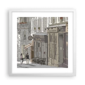 Affisch i vit ram - Stadens nöjen - 40x40 cm