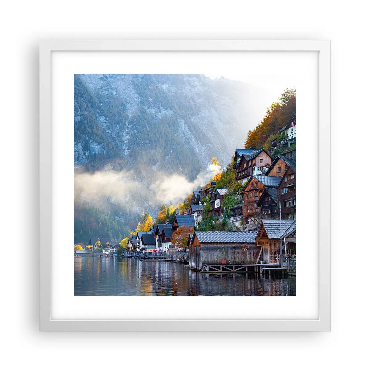 Affisch i vit ram - Alpina klimat - 40x40 cm