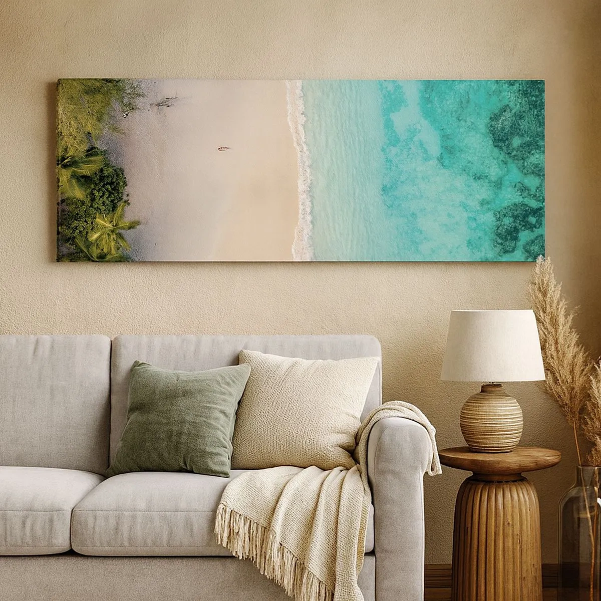 Canvastavla - Bild på duk - En strand i paradiset - 100x40 cm