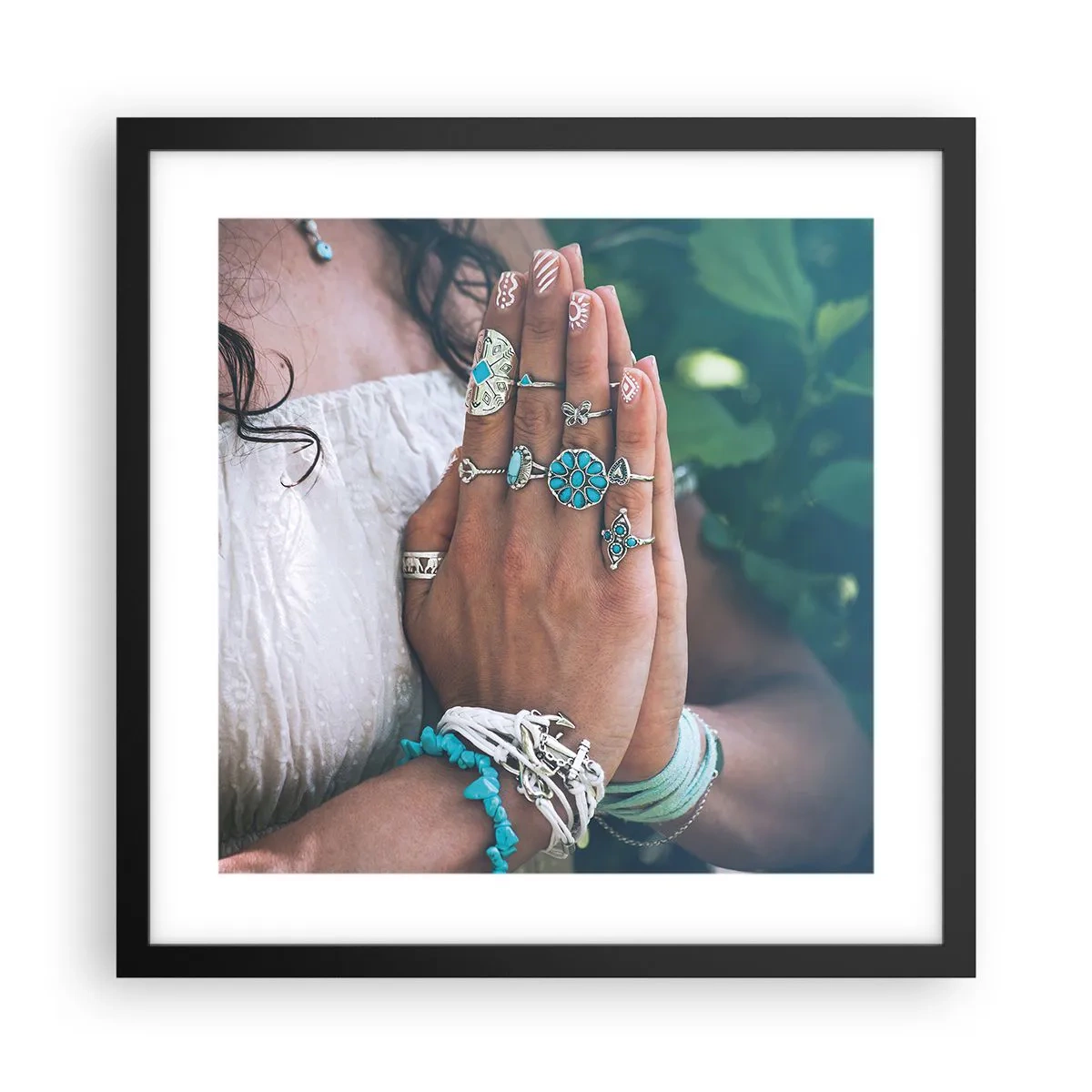 Affisch i svart ram - Välkommen till existensens centrum - 40x40 cm