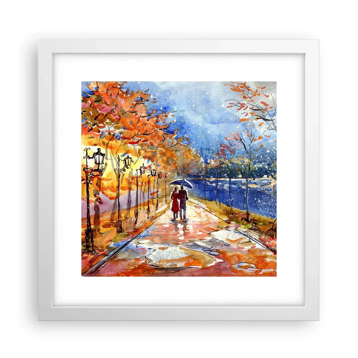 Affisch i vit ram - Tillsammans mot tidens gräns - 30x30 cm