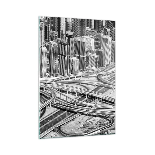 Glastavla - Bild på glas - Dubai - en omöjlig stad - 50x70 cm