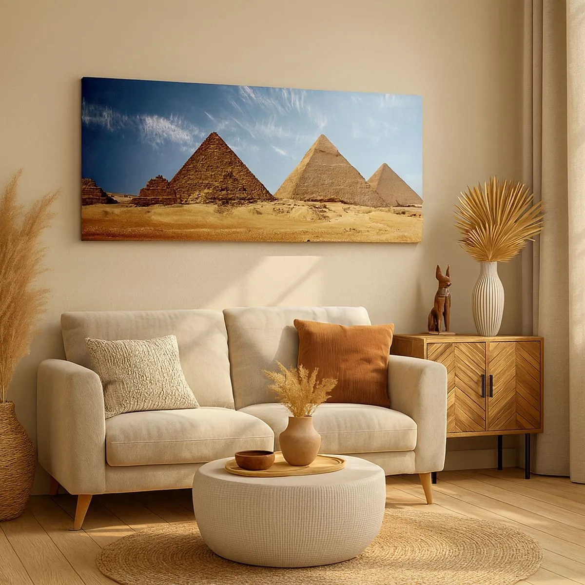 Canvastavla - Bild på duk - 40 sekler tittar på oss - 100x40 cm