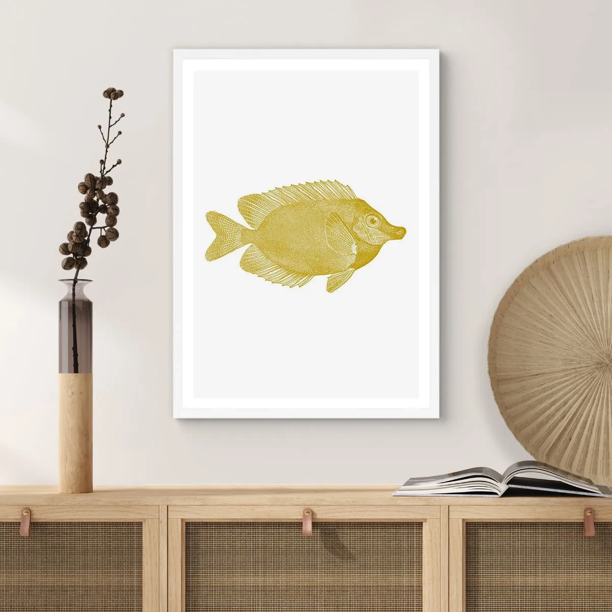 Affisch i vit ram - Fisk och det är allt - 70x100 cm