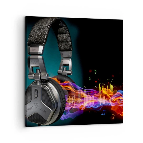 Canvastavla - Bild på duk - I musikens eld - 60x60 cm