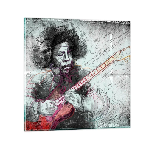 Glastavla - Bild på glas - På musikens vågor - 30x30 cm
