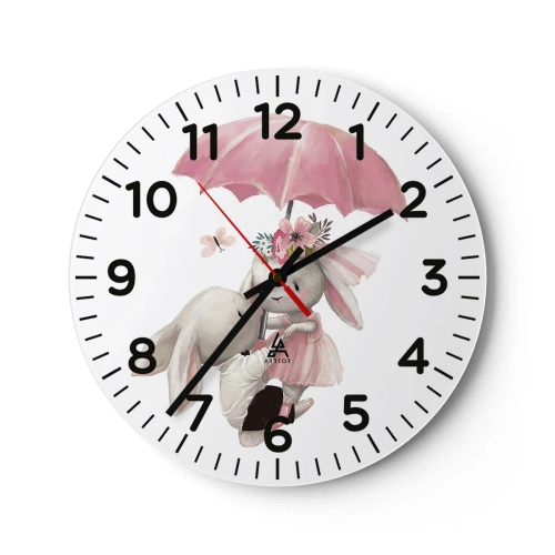 Väggklocka - Klocka på glas - Det är just kärlek - 30x30 cm