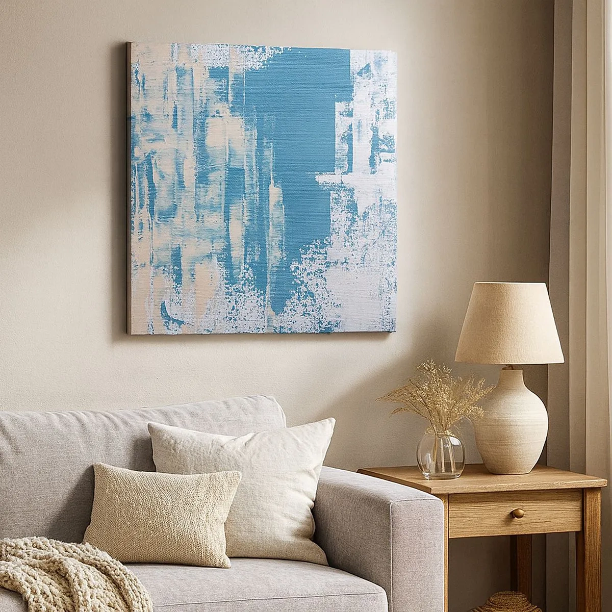 Canvastavla - Bild på duk - Genom istapp - 30x30 cm