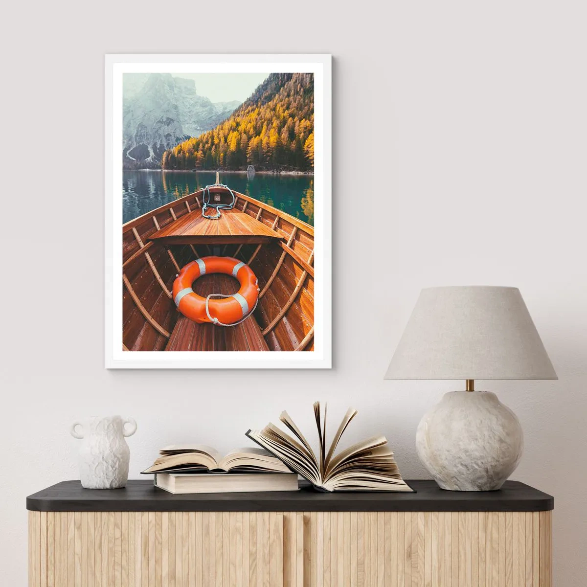 Affisch i vit ram - Utflykt i fjällen - 61x91 cm